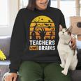 Halloween Teachers Science Math Teachers Love Brains Women Crewneck Sweatshirt, Science Teacher Sweatshirts, gift for family, gift for coworker