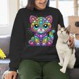 Happy Dot Day Colorful Polka Dot Cat Kitten Teachers Kids Women Crewneck Sweatshirt, gift for family, gift for coworker