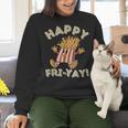Happy Fri Yay Retro French Fries Friday Lovers Fun Teacher Women Crewneck Sweatshirt, gift for family, gift for coworker Happy Fri Yay Retro French Fries Friday Lovers Fun Teacher Women Crewneck Sweatshirt, gift for family, gift for coworker
