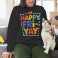 Happy Fri-Yay Teacher Life Weekend Pun Happy Friday Women Crewneck Sweatshirt, gift for family, gift for coworker Happy Fri-Yay Teacher Life Weekend Pun Happy Friday Women Crewneck Sweatshirt, gift for family, gift for coworker