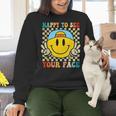 Happy To See Your Face Hippie Smile Back To School Teachers Women Crewneck Sweatshirt, gift for family, gift for coworker
