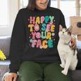 Happy To See Your Face Teacher Disco Ball Back To School Women Crewneck Sweatshirt, gift for family, gift for coworker Happy To See Your Face Teacher Disco Ball Back To School Women Crewneck Sweatshirt, gift for family, gift for coworker