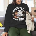 Haunted By My TBR Cute Ghost Book Reading Teacher Halloween Women Crewneck Sweatshirt, gift for family, gift for coworker Haunted By My TBR Cute Ghost Book Reading Teacher Halloween Women Crewneck Sweatshirt, gift for family, gift for coworker