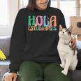 Hola Estudiantes Maestra Back To School Spanish Teacher Women Crewneck Sweatshirt, gift for family, gift for coworker Hola Estudiantes Maestra Back To School Spanish Teacher Women Crewneck Sweatshirt, gift for family, gift for coworker
