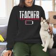 Humor Teacher Empty Battery Power Men Women Women Crewneck Sweatshirt, gift for family, gift for coworker