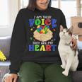 I Am Their Voice They Are My Heart Autism Awareness Teacher Women Crewneck Sweatshirt, gift for family, gift for coworker I Am Their Voice They Are My Heart Autism Awareness Teacher Women Crewneck Sweatshirt, gift for family, gift for coworker