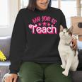 My Job Is Teach Pink Retro Female Teacher Life Women Women Crewneck Sweatshirt, gift for family, gift for coworker My Job Is Teach Pink Retro Female Teacher Life Women Women Crewneck Sweatshirt, gift for family, gift for coworker