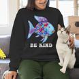 Be Kind Rainbow Fish Teacher Life Teaching Back To School Women Crewneck Sweatshirt, gift for family, gift for coworker Be Kind Rainbow Fish Teacher Life Teaching Back To School Women Crewneck Sweatshirt, gift for family, gift for coworker