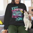 Kindergarten Is My Jam Cute Teacher Shirt 80's 90's Styl Women Crewneck Sweatshirt, gift for family, gift for coworker