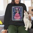 La Maestra Halloween Mexican Bingo Card Teacher Lottery Card Women Crewneck Sweatshirt, gift for family, gift for coworker