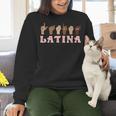Latina ASL American Sign Language Latina Power ASL Teacher Women Crewneck Sweatshirt, gift for family, gift for coworker