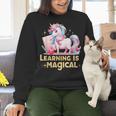 LEARNING IS MAGICAL TEACHER UNICORN BACK TO SCHOOL UNICORN Women Crewneck Sweatshirt, gift for family, gift for coworker LEARNING IS MAGICAL TEACHER UNICORN BACK TO SCHOOL UNICORN Women Crewneck Sweatshirt, gift for family, gift for coworker
