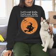 Let's Eat Kids Punctuation Saves Live Witch Grammar Teacher Women Crewneck Sweatshirt, gift for family, gift for coworker