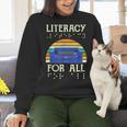 Literacy For All Visually Impaired Braille Teacher The Blind Women Crewneck Sweatshirt, gift for family, gift for coworker Literacy For All Visually Impaired Braille Teacher The Blind Women Crewneck Sweatshirt, gift for family, gift for coworker