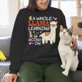 Llama Learning T Shirt Teachers Students Alpaca Lovers Women Crewneck Sweatshirt, gift for family, gift for coworker
