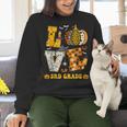 LOVE 3rd Grade Pumpkin Teacher Student Halloween Costume Women Crewneck Sweatshirt, gift for family, gift for coworker