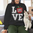 LOVE Kindergarten Teacher Student School Apple Women Crewneck Sweatshirt, gift for family, gift for coworker LOVE Kindergarten Teacher Student School Apple Women Crewneck Sweatshirt, gift for family, gift for coworker