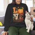 Love Kindergarten Teacher Turkey Thanksgiving Autumn Fall Women Crewneck Sweatshirt, gift for family, gift for coworker Love Kindergarten Teacher Turkey Thanksgiving Autumn Fall Women Crewneck Sweatshirt, gift for family, gift for coworker