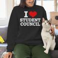 I Love Student Council Student Teacher Women Crewneck Sweatshirt, gift for family, gift for coworker