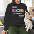 Maestra Fabulosa Bilingual Spanish Espanol Teacher School Women Crewneck Sweatshirt, gift for family, gift for coworker Maestra Fabulosa Bilingual Spanish Espanol Teacher School Women Crewneck Sweatshirt, gift for family, gift for coworker