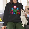 Maestra Proud Spanish Teacher Bilingual Teacher Latina Women Crewneck Sweatshirt, gift for family, gift for coworker Maestra Proud Spanish Teacher Bilingual Teacher Latina Women Crewneck Sweatshirt, gift for family, gift for coworker