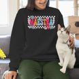 Maestra Teacher Spanish Back To School First Day Of School Women Crewneck Sweatshirt, gift for family, gift for coworker Maestra Teacher Spanish Back To School First Day Of School Women Crewneck Sweatshirt, gift for family, gift for coworker