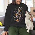 Music Note Symbol Halloween For Music Teacher Musicians Women Crewneck Sweatshirt, gift for family, gift for coworker