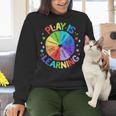 Play Is Learning Teacher Kindergarten For Men Women Kids Women Crewneck Sweatshirt, gift for family, gift for coworker Play Is Learning Teacher Kindergarten For Men Women Kids Women Crewneck Sweatshirt, gift for family, gift for coworker