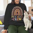 Preschool Crew Cute Leopard Rainbow Back To School Teachers Women Crewneck Sweatshirt, gift for family, gift for coworker Preschool Crew Cute Leopard Rainbow Back To School Teachers Women Crewneck Sweatshirt, gift for family, gift for coworker