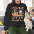 Pumpkin Spice Makes Teacher Nice Retro Fall Spooky Season Women Crewneck Sweatshirt, gift for family, gift for coworker Pumpkin Spice Makes Teacher Nice Retro Fall Spooky Season Women Crewneck Sweatshirt, gift for family, gift for coworker