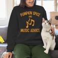 Pumpkin Spice And Music Advice Music Teacher Halloween Women Crewneck Sweatshirt, gift for family, gift for coworker