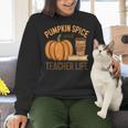 Pumpkin Spice And Teacher Life Halloween Teacher Women Crewneck Sweatshirt, gift for family, gift for coworker Pumpkin Spice And Teacher Life Halloween Teacher Women Crewneck Sweatshirt, gift for family, gift for coworker