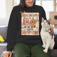 Pumpkin Teacher Preppy Fall In Love With Learning Autumn Women Crewneck Sweatshirt, gift for family, gift for coworker