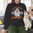 Read More Books Cute Ghost Reading Book Teacher Halloween Women Crewneck Sweatshirt, gift for family, gift for coworker Read More Books Cute Ghost Reading Book Teacher Halloween Women Crewneck Sweatshirt, gift for family, gift for coworker