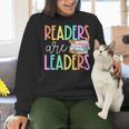 Readers Are Leaders Reading Book Lovers Teacher Women Kids Women Crewneck Sweatshirt, gift for family, gift for coworker