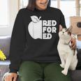 Red For Ed Teacher Support Public Education For Men Women Kids Women Crewneck Sweatshirt, gift for family, gift for coworker Red For Ed Teacher Support Public Education For Men Women Kids Women Crewneck Sweatshirt, gift for family, gift for coworker