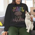 Retro BIOLOGY TEACHERS LOVE BRAINS This Is My Scary STEM Women Crewneck Sweatshirt, gift for family, gift for coworker