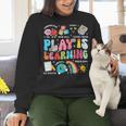 Retro Play Is Learning Kindergarten Teacher Team Women Women Crewneck Sweatshirt, gift for family, gift for coworker