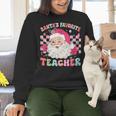 Santa Favorite Teacher Shirt Teacher Christmas Women Crewneck Sweatshirt, gift for family, gift for coworker Santa Favorite Teacher Shirt Teacher Christmas Women Crewneck Sweatshirt, gift for family, gift for coworker