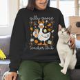 Silly Goose Teachers Club Cozy Fall Teacher Women Crewneck Sweatshirt, gift for family, gift for coworker