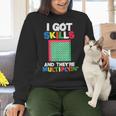 I Got Skills They'Re Multiplying Shirt Math Teacher Women Crewneck Sweatshirt, gift for family, gift for coworker