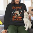 Sorry I'm Booked Ghost Reading Book Lover Teacher Halloween Women Crewneck Sweatshirt, gift for family, gift for coworker Sorry I'm Booked Ghost Reading Book Lover Teacher Halloween Women Crewneck Sweatshirt, gift for family, gift for coworker