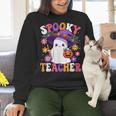 Spooky Teacher Halloween Cute Halloween Teacher Ghost Women Crewneck Sweatshirt, gift for family, gift for coworker Spooky Teacher Halloween Cute Halloween Teacher Ghost Women Crewneck Sweatshirt, gift for family, gift for coworker