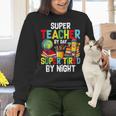 Super Teacher By Day Super Tired By Night Women Crewneck Sweatshirt, Super Teacher Sweatshirts, gift for family, gift for coworker Super Teacher By Day Super Tired By Night Women Crewneck Sweatshirt, Super Teacher Sweatshirts, gift for family, gift for coworker