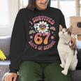 I Survived 67 Days Of School Groovy Retro Teachers Girls Women Crewneck Sweatshirt, gift for family, gift for coworker