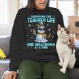 Surviving The Teacher Life Pjs Pajamas Christmas Xmas Teache Women Crewneck Sweatshirt, gift for family, gift for coworker