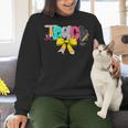 Teach Coquette Bow Teacher Back To School Happy First Day Women Crewneck Sweatshirt, gift for family, gift for coworker Teach Coquette Bow Teacher Back To School Happy First Day Women Crewneck Sweatshirt, gift for family, gift for coworker