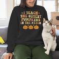I Teach The Cutest Pumpkins In The Patch Fall Season Teacher Women Crewneck Sweatshirt, gift for family, gift for coworker I Teach The Cutest Pumpkins In The Patch Fall Season Teacher Women Crewneck Sweatshirt, gift for family, gift for coworker