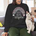 Teach Love Inspire Teacher Women Crewneck Sweatshirt, gift for family, gift for coworker