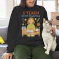 I Teach In My Pajamas Crayon Home School Teacher PJs Women Crewneck Sweatshirt, gift for family, gift for coworker I Teach In My Pajamas Crayon Home School Teacher PJs Women Crewneck Sweatshirt, gift for family, gift for coworker